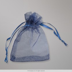90x70 mm Navy Blue Organza Bag