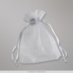 90x70 mm Silver Grey Organza Bag
