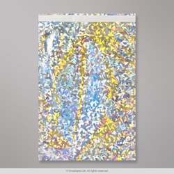 162x114 mm (C6) Zilverkleurige, holografische folie-enveloppen