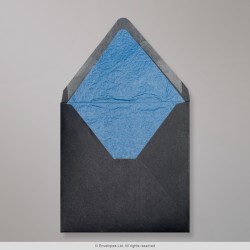 160x160 mm Black Envelope Lined With Blue Fancy Paper