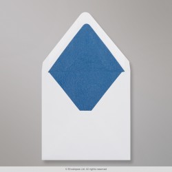 160x160 mm White Envelope Lined With Blue Fancy Paper