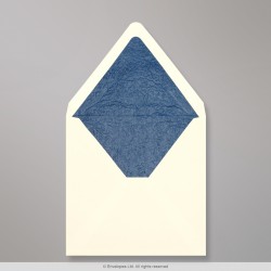 160x160 mm Ivory Envelope Lined With Blue Fancy Paper