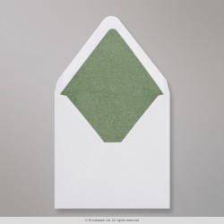 160x160 mm White Envelope Lined With Green Fancy Paper