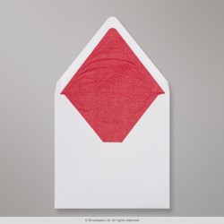 160x160 mm White Envelope Lined With Red Fancy Paper