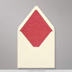 160x160 mm Ivory Envelope Lined With Red Fancy Paper