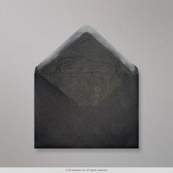 114x162 mm (C6) Black Envelope Lined With Black Fancy Paper