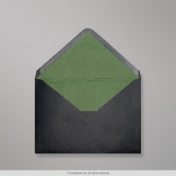 114x162 mm (C6) Black Envelope Lined With Green Fancy Paper
