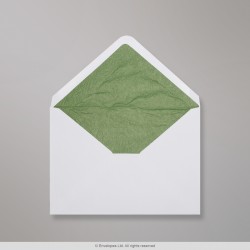 114x162 mm (C6) White Envelope Lined With Green Fancy Paper