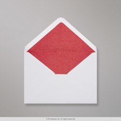 114x162 mm (C6) White Envelope Lined With Red Fancy Paper