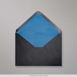82x113 mm (C7) Black Envelope Lined With Blue Fancy Paper
