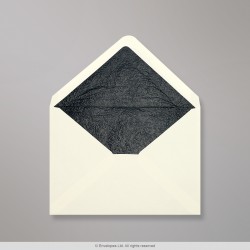 82x113 mm (C7) Ivory Envelope Lined With Black Fancy Paper