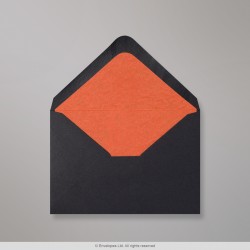 82x113 mm (C7) Black Envelope Lined With Orange Fancy Paper