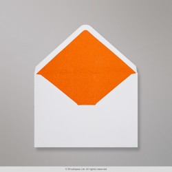 82x113 mm (C7) White Envelope Lined With Orange Fancy Paper
