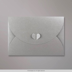 162x229 mm (C5) Strieborná Motýliková Skladaná Obálka 