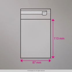 113x87 mm Clear Cello Bag