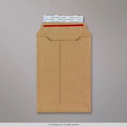 185x125 mm Stabiler Umschlag aus Wellpappe mit Aufrei&szlig;band in Manila /F-Welle