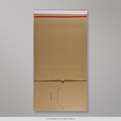 217x155 mm Buchverpackung zum Wickeln mit Aufrei&szlig;band in Manila / E-Welle