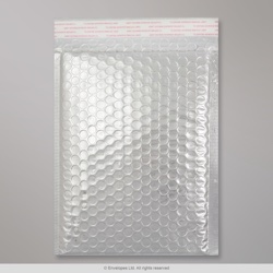 250x180 mm Silver Gloss Metallic Bubble Bag
