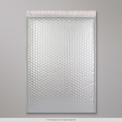 450x320 mm (C3) Silver Gloss Metallic Bubble Bag