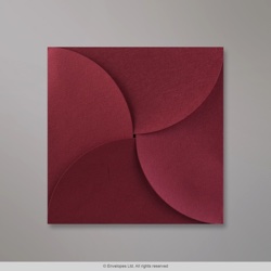 145x145 mm Vínovo-červená Skladaná Obálka (Pouchette)
