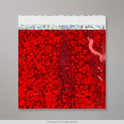 165x165 mmGl&auml;nzende Holographische Folienumschl&auml;ge &ndash; Metallic Rot