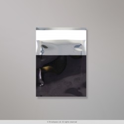 45x40 mm Swarz Mini Gl&auml;nzend Folien-Briefumschlag