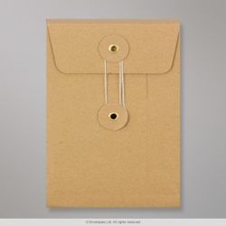 162x114x25 mm (C6) Manila Umschlag mit Bindfadenverschluss und Falz