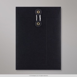 229x162 mm (C5) Schwarzer Umschlag mit Bindfadenverschluss