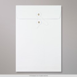 324x229x25 mm (C4) Weisser Umschlag mit Bindfadenverschluss und Falz