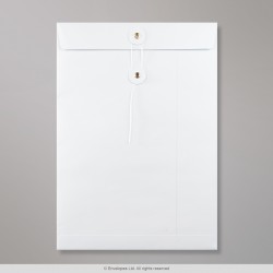 324x229 mm (C4) Weisser Umschlag mit Bindfadenverschluss