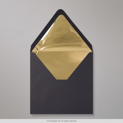 160x160 mm Black Envelope Lined With Gold Foil