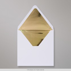 160x160 mm White Envelope Lined With Gold Foil