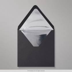 160x160 mm Black Envelope Lined With Silver Foil