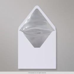 160x160 mm White Envelope Lined With Silver Foil