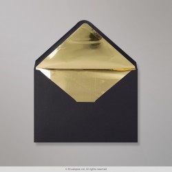 162x229 mm (C5) Black Envelope Lined With Gold Foil