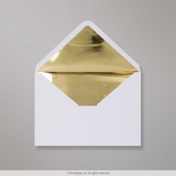162x229 mm (C5) White Envelope Lined With Gold Foil