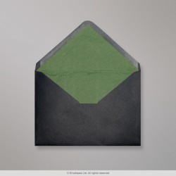162x229 mm (C5) Black Envelope Lined With Green Fancy Paper