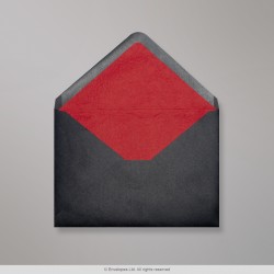 162x229 mm (C5) Black Envelope Lined With Red Fancy Paper