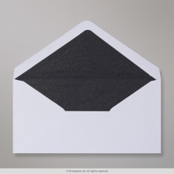 110x220 mm (DL) White Envelope Lined With Black Fancy Paper