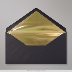110x220 mm (DL) Black Envelope Lined With Gold Foil
