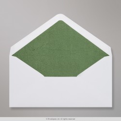 110x220 mm (DL) White Envelope Lined With Green Fancy Paper