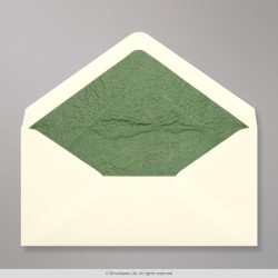 110x220 mm (DL) Ivory Envelope Lined With Green Fancy Paper