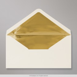110x220 mm (DL) Ivory Envelope Lined With Gold Foil