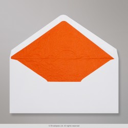 110x220 mm (DL) White Envelope Lined With Orange Fancy Paper