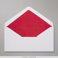 110x220 mm (DL) White Envelope Lined With Red Fancy Paper