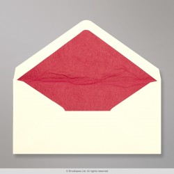 110x220 mm (DL) Ivory Envelope Lined With Red Fancy Paper