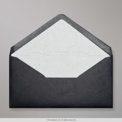 110x220 mm (DL) Black Envelope Lined With White Fancy Paper