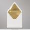 160x160 mm envelope marfim forrado + papel de prata dorado