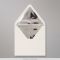 160x160 mm envelope marfim forrado + papel de prata