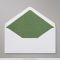 110x220 mm (DL) envelope branco forrado + papel fancy verde